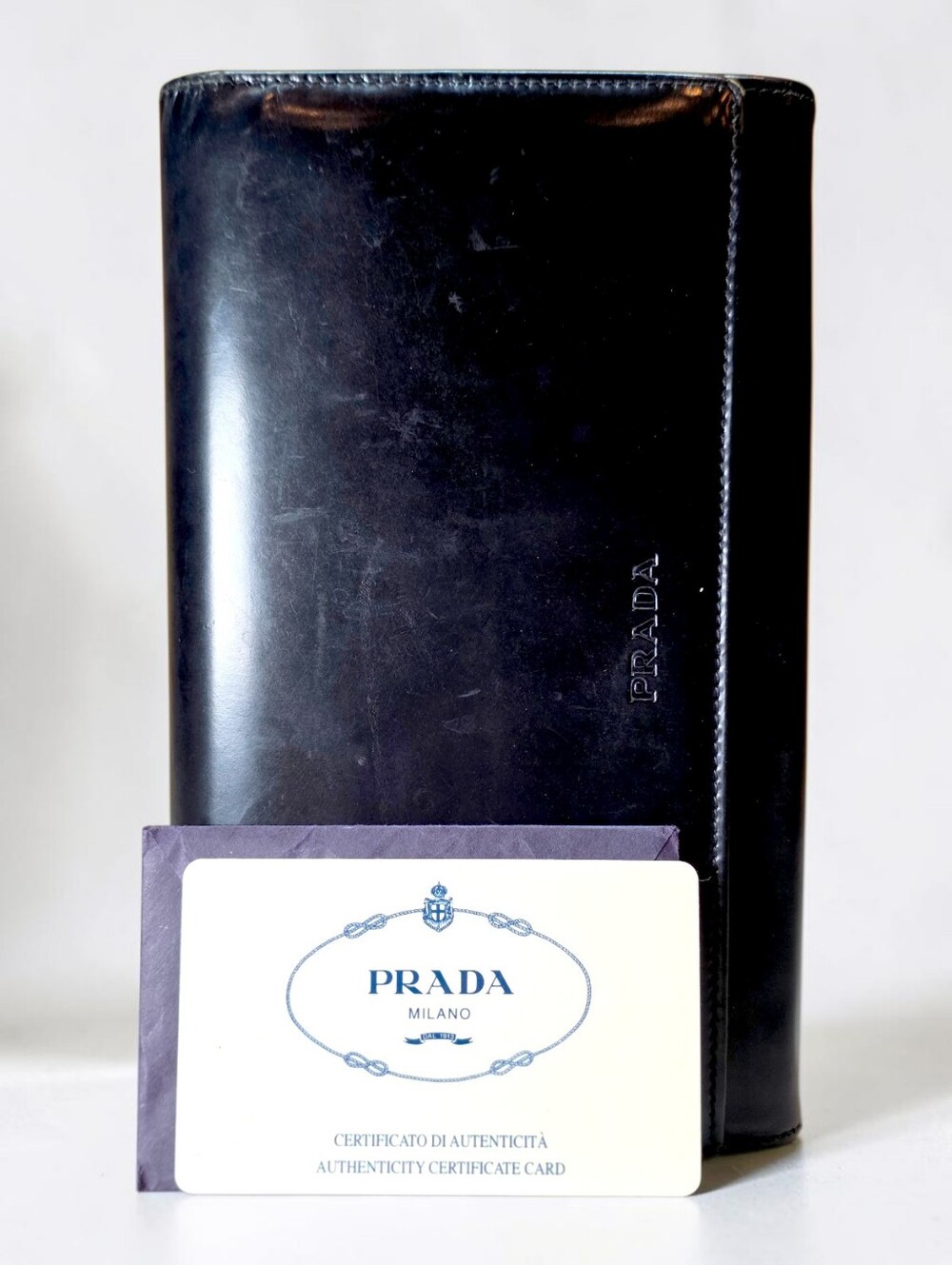 Prada Black Leather Clutch Wallet